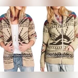Faherty Sun Waves zip-up Cowichan Cardigan Sweater